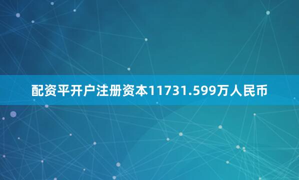 配资平开户注册资本11731.599万人民币